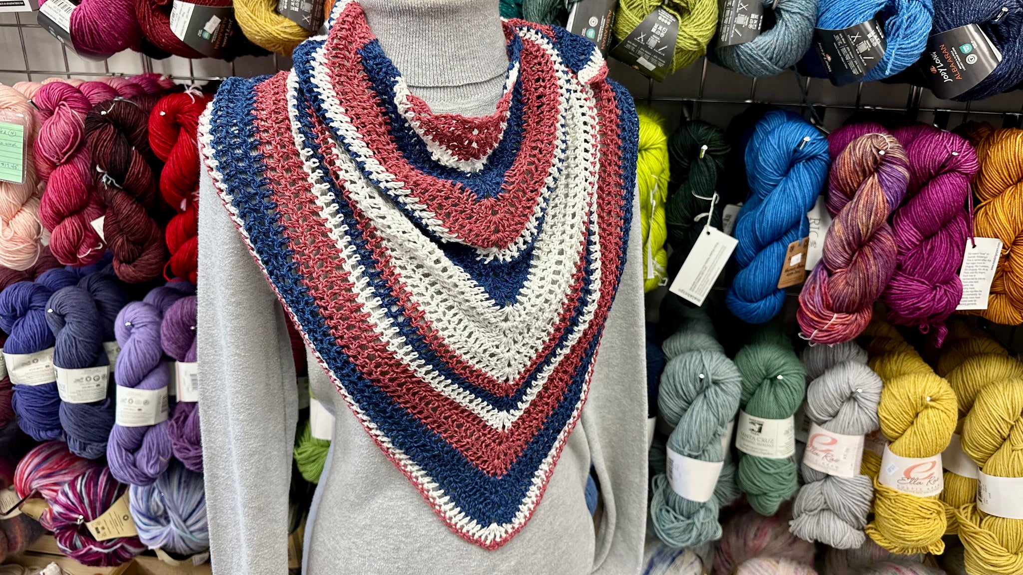 LIBERTY STRIPES CROCHET SHAWL KIT