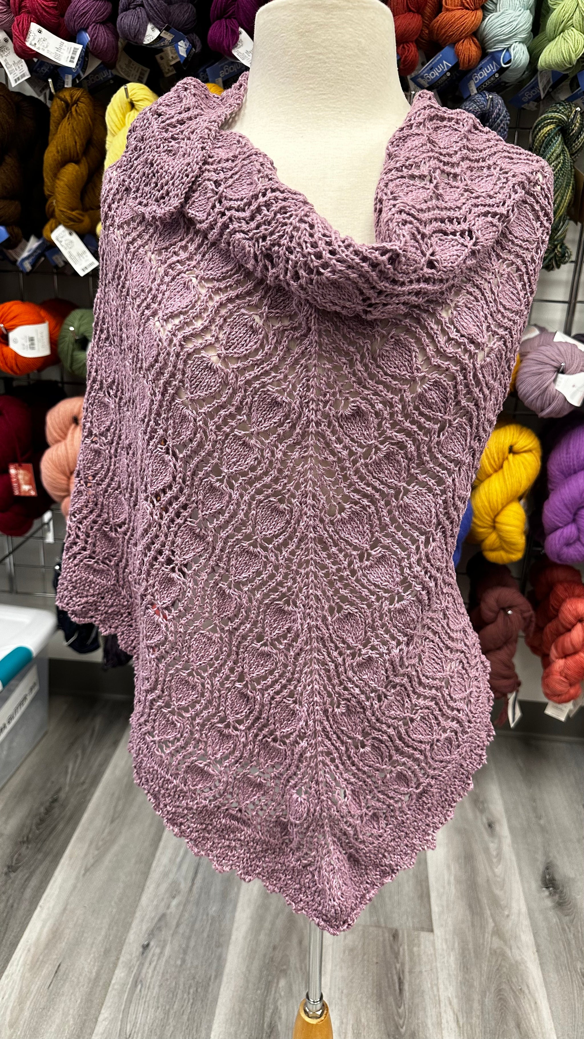 oversized linen/cotton shawl lilac 120