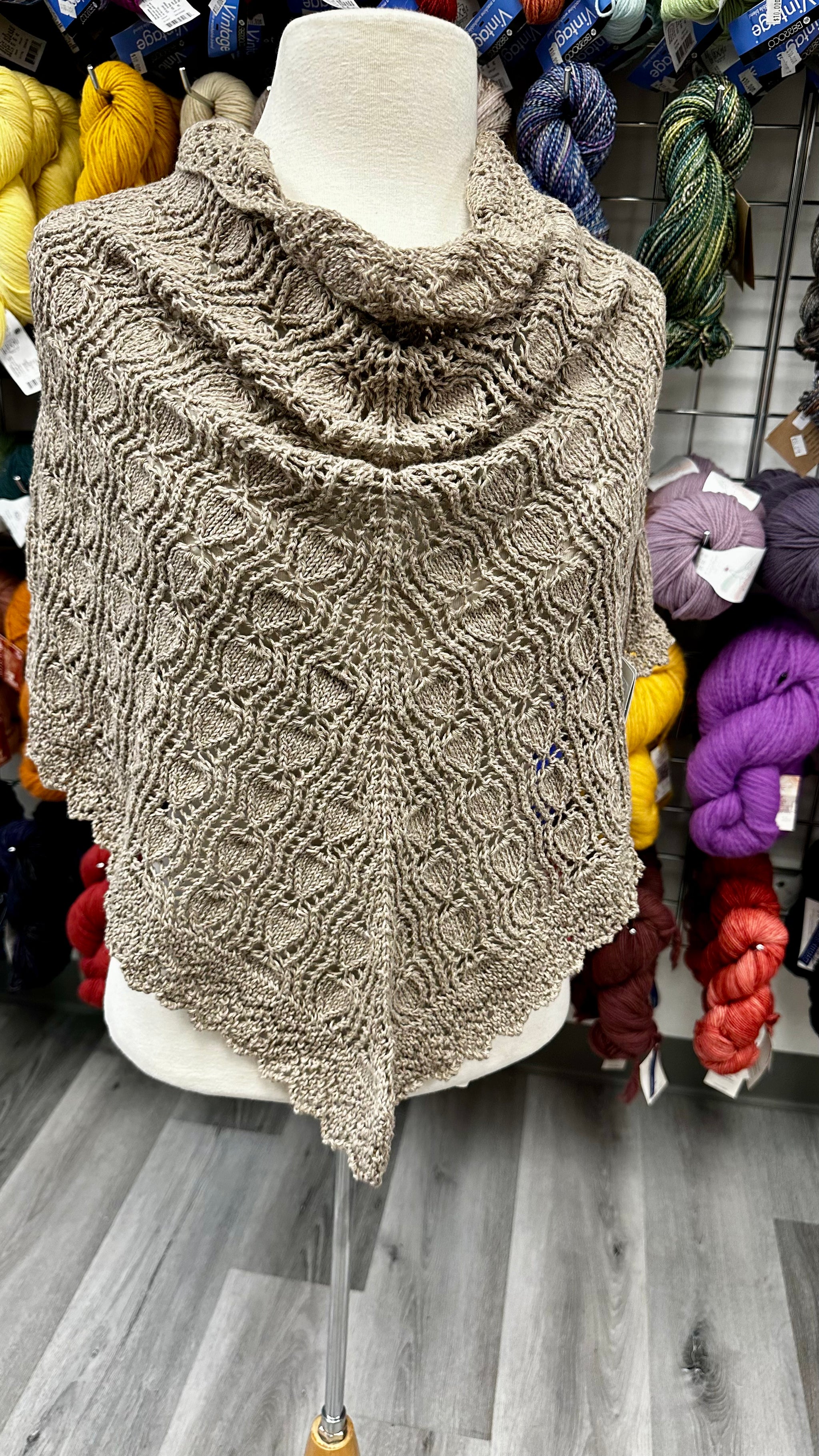 LINEN COTTON OVERSIZED SHAWL KHAKI