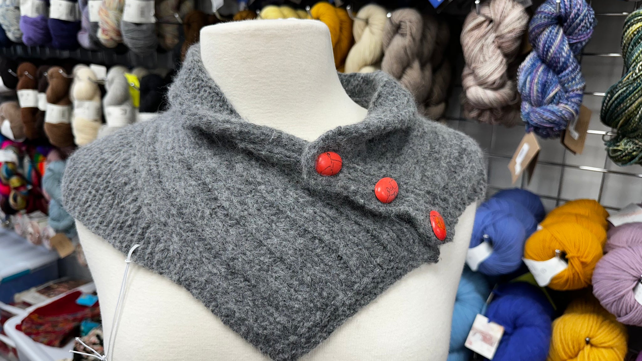 SHAWL COLLAR COWL ANGORA MERINO WOOL 40