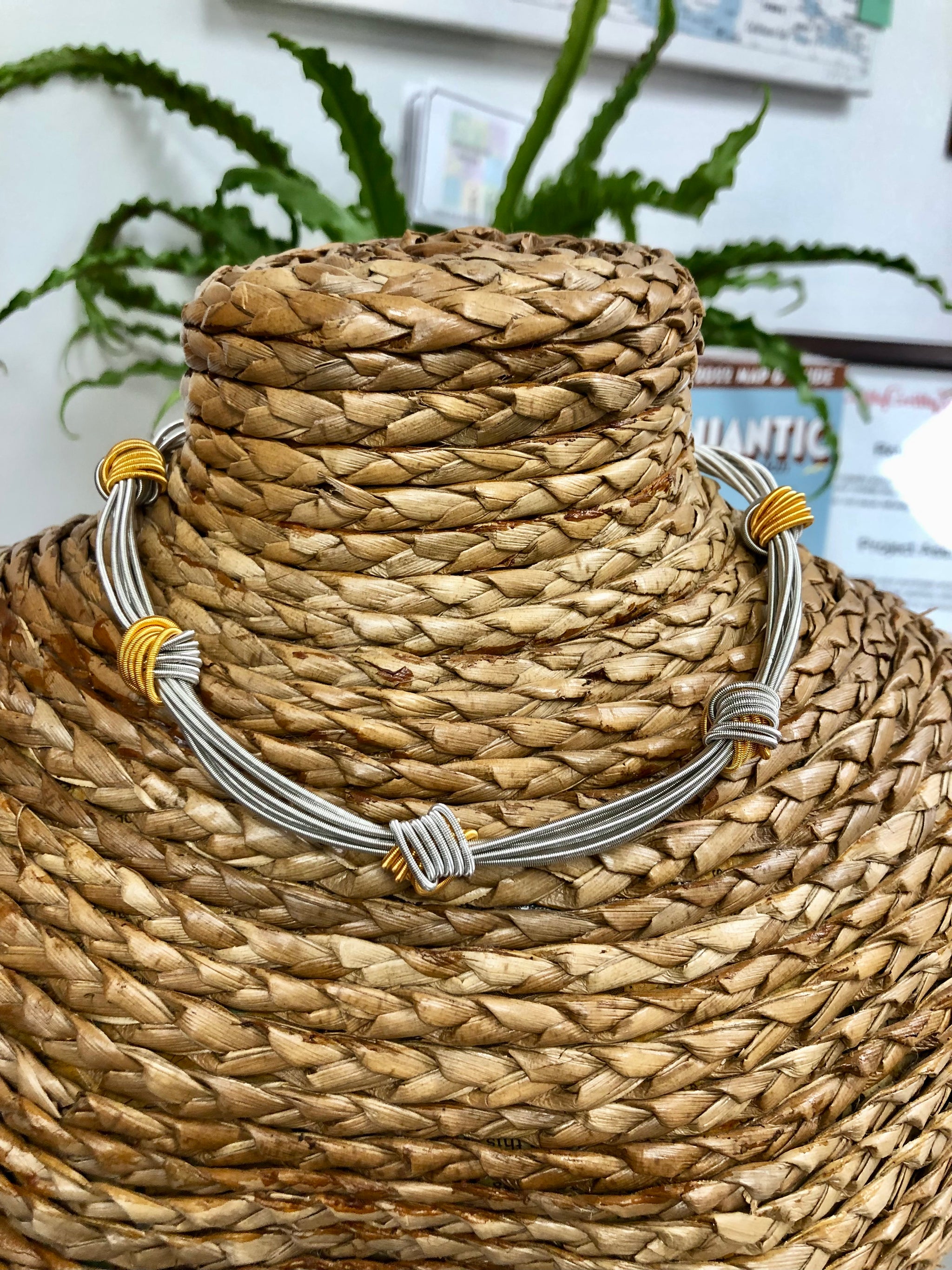 804 - Multi piano wire small knot necklace