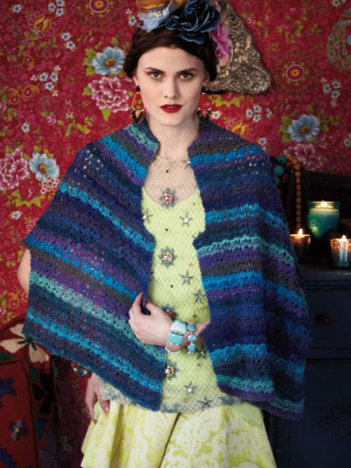 Lace Panel Shawl - 3 skeins silk garden sock