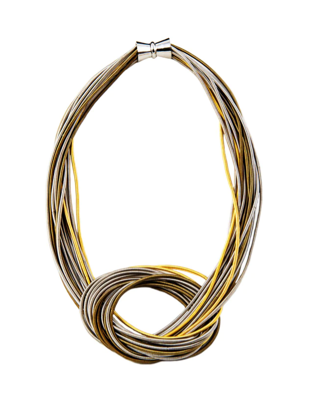 703 - Multi piano wire large knot necklace