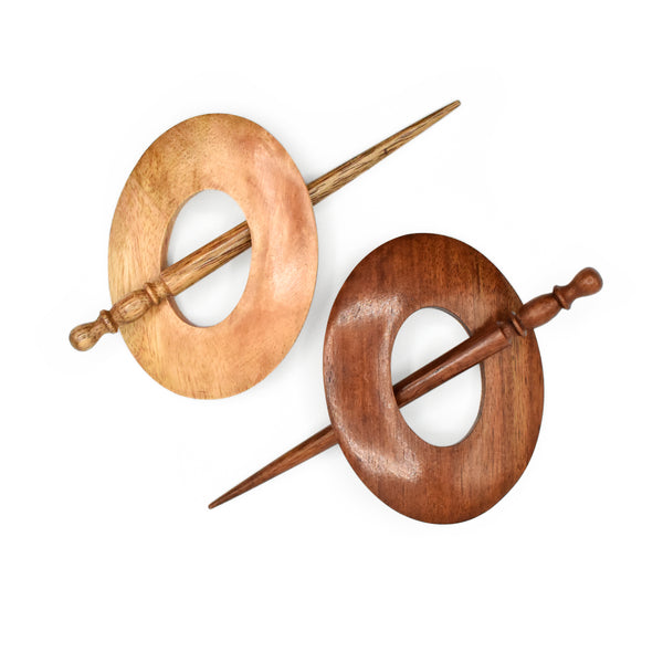 oval shape mango wood shawl pins — Hobby & Crafts LLC