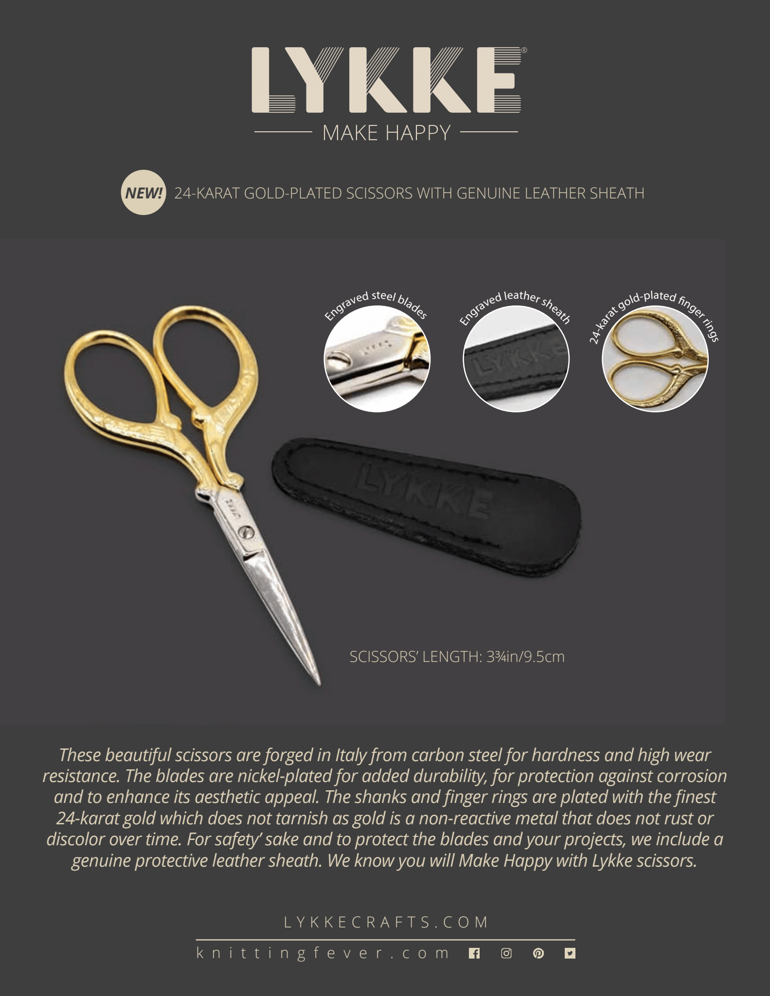 LYKKE GOLD-PLATED EMBROIDERY SCISSORS