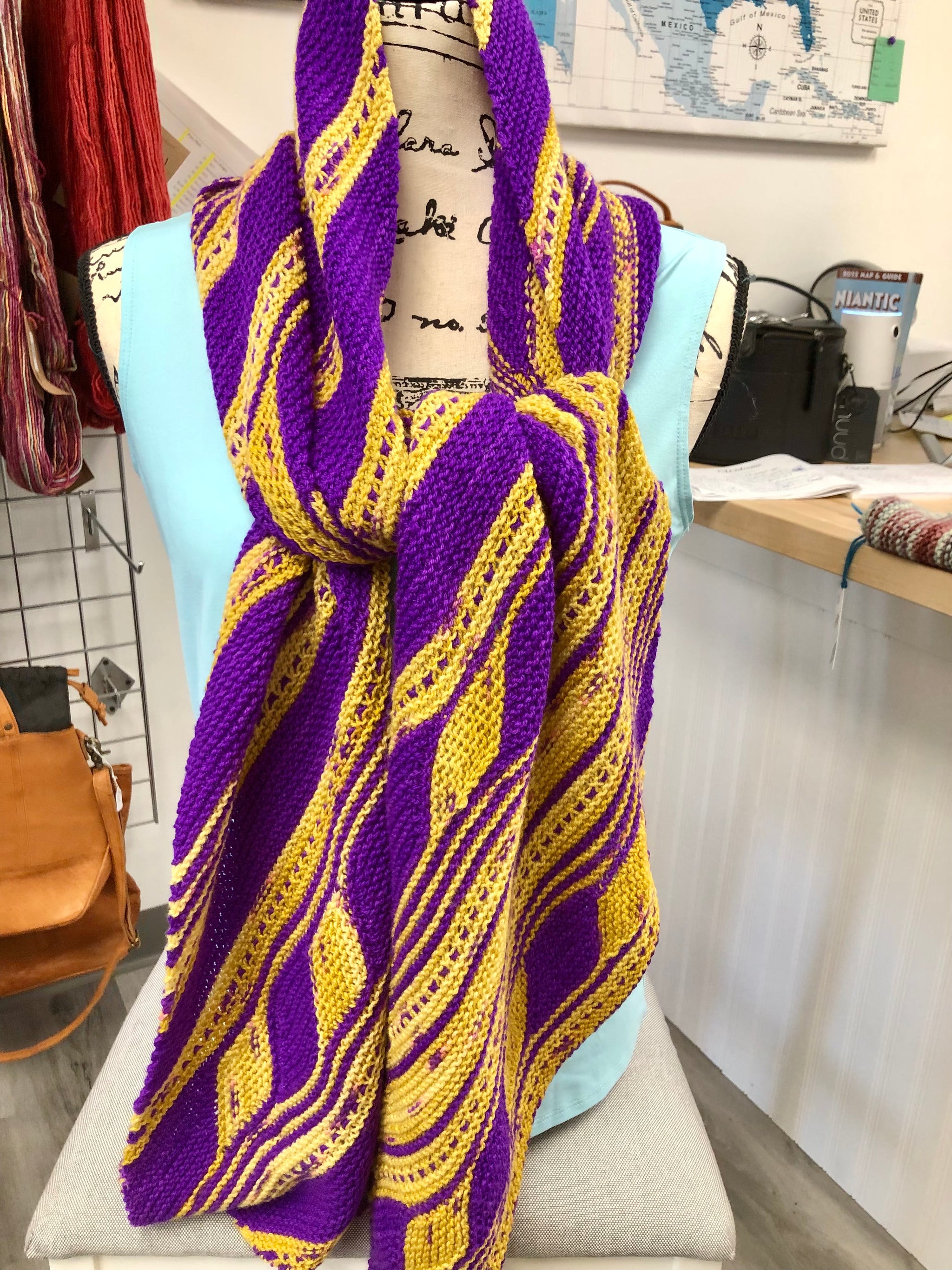 magenta tulip shawl $100